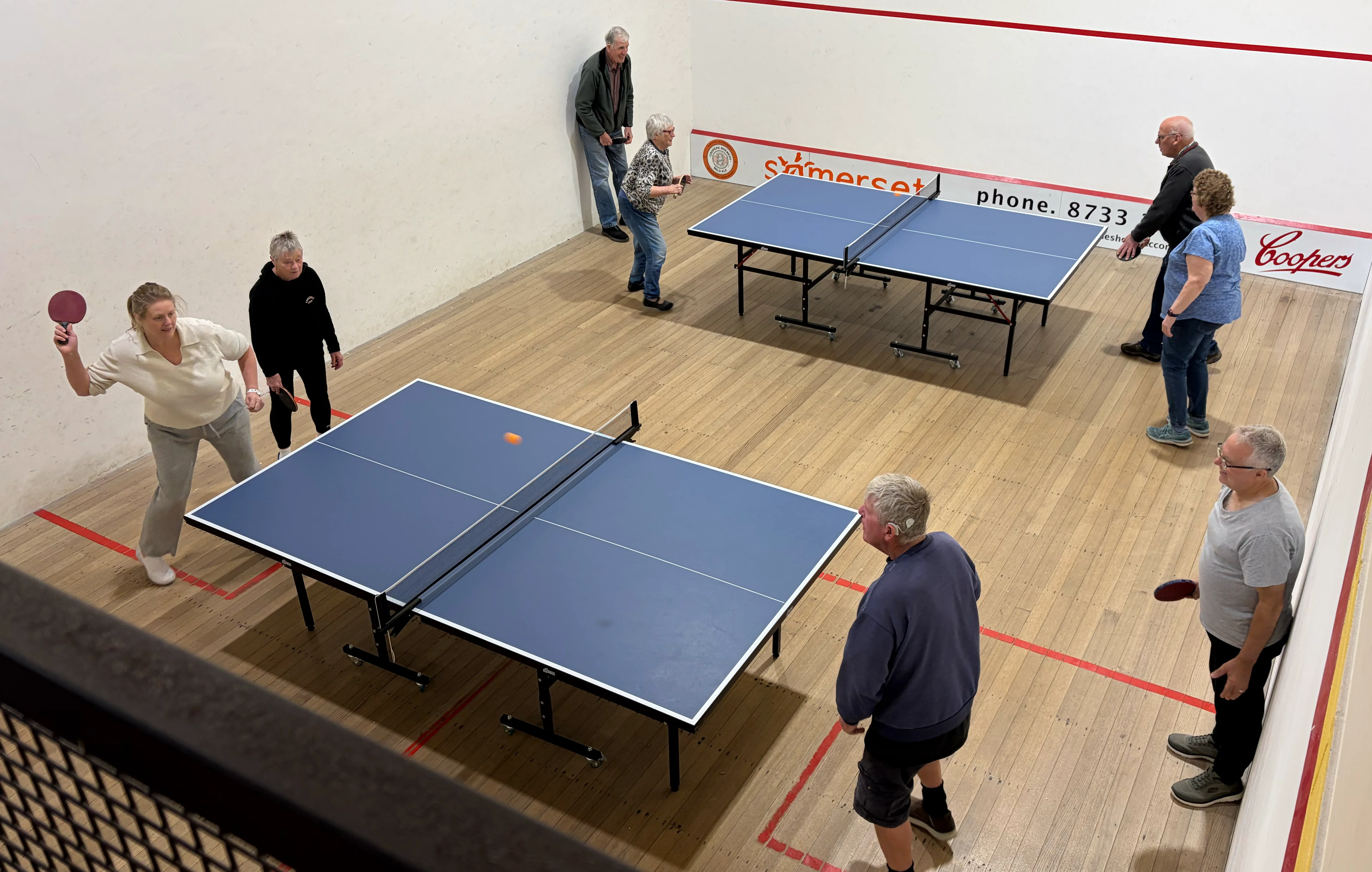 Having fun in Millicent playing table tennis